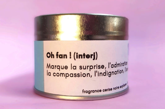 BOUGIE OH FAN ! - PARFUMÉE CERISE NOIRE EXPLOSIVE - 90g